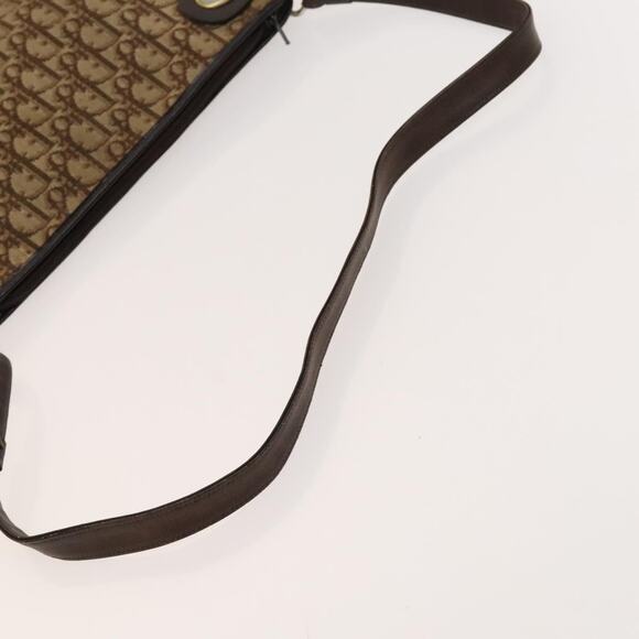 DIOR Trotter Canvas Shoulder Bag Brown Gold - Picture 7 of 12